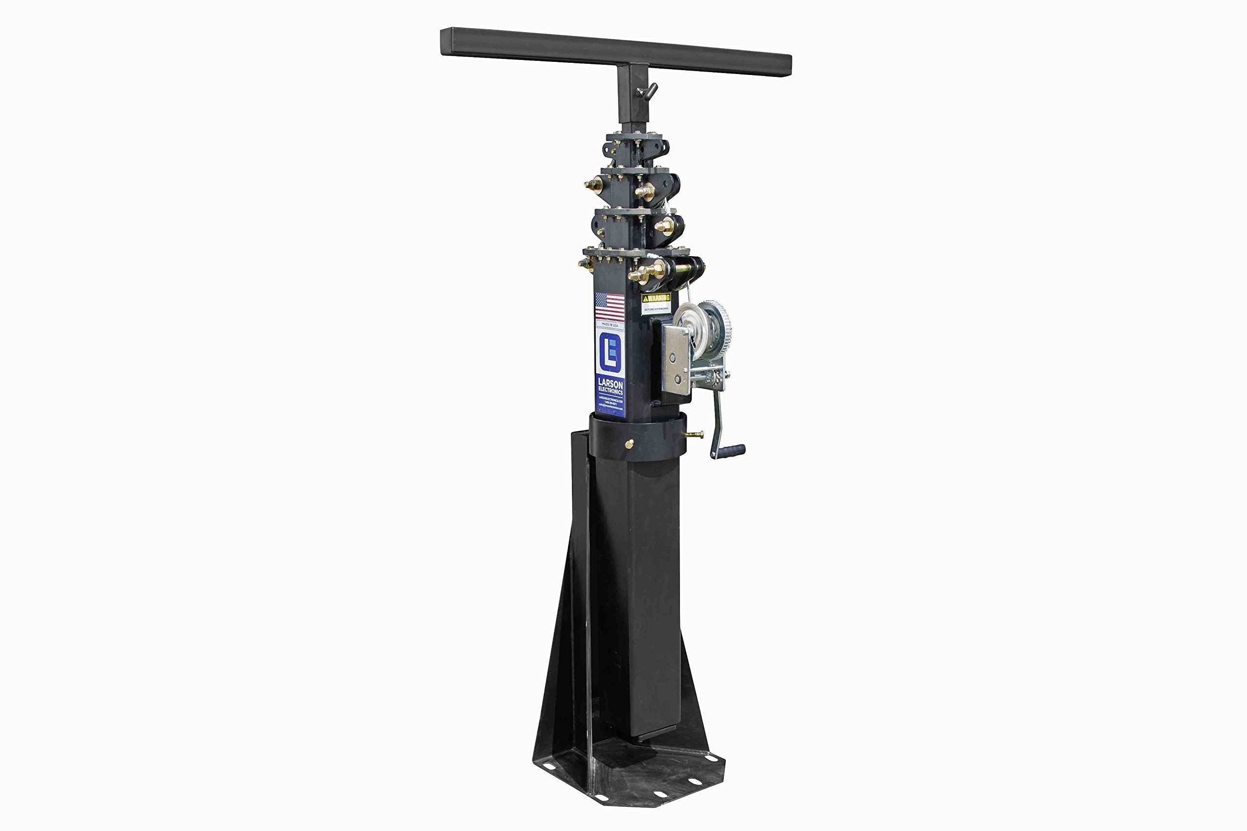 20 Foot Five Stage Fixed Mount Light Mast - Extends up to 20' - Collapses Down to 6.5' - Powder Black Finish