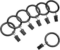 Vista 1 de Yaxa Basics Anillos de clip para barra de cortina para barra de 1 pulgada, juego de 7, negro