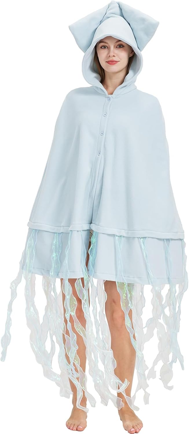 Unisex Squid Costume Hooded Cape Squid Cosplay Hooded Christmas Costumes Party Cape - Image 5