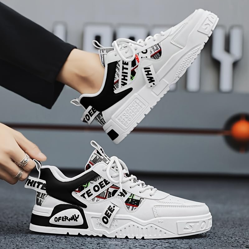 Men's Trendy Platform Skateboard Shoes with Letter Pattern for Outdoor Walking, Jogging, and Traveling4