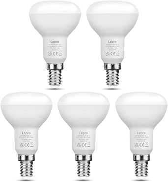 Lepro R50 E14 LED Light Bulb, Warm White 2700K, 4.9W=40W, 470LM, Pack of 5 [Energy Class F]