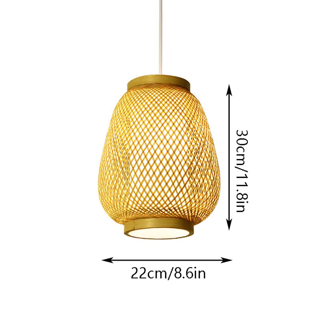 Oświetlenie Lampa wisząca z naturalnego materiału bambusowego, lampa wisząca w stylu japońskim, 1 opakowanie tradycyjnych opraw sufitowych