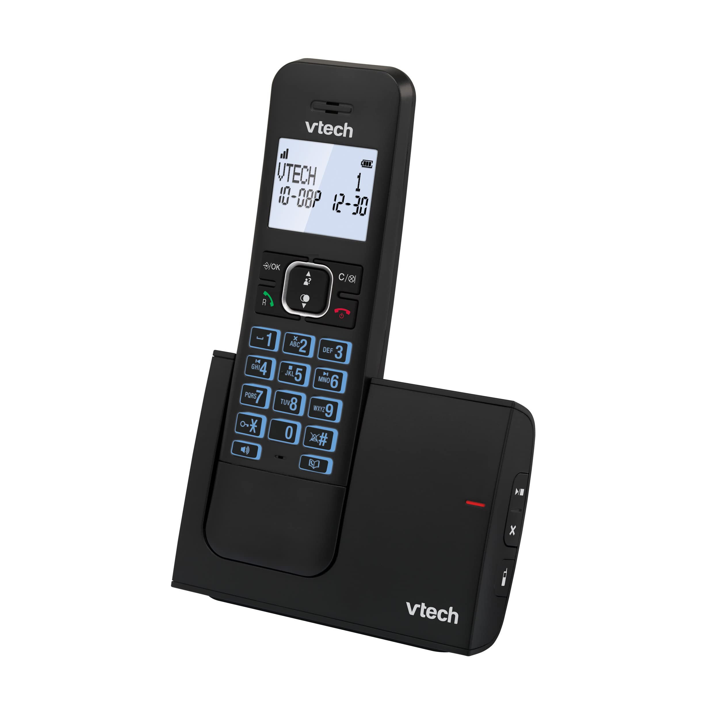 VTech LS1050 DECT - Telefono cordless con segreteria telefonica, stazione di ricarica innovativa, blocco chiamata, funzione di chiamata/click, vivavoce, display retroilluminato