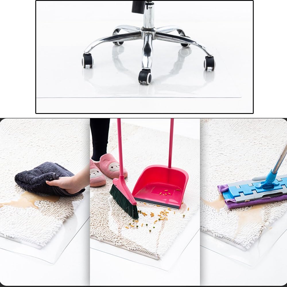 Tapis de chaise antidérapant de 2 mm d'épaisseur pour la maison et le bureau - Transparent - Disponible en 30 x 90 cm, 60 x 120 cm, 100 x 180 cm, 140 x 240 cm