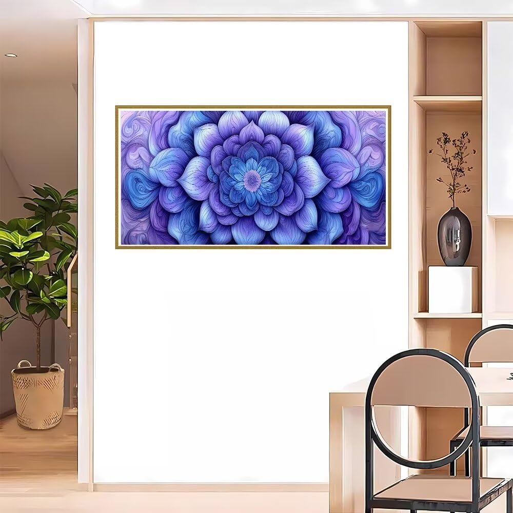 5D DIY Diamond Painting Kit Completo, Mandala viola Diamantini Strass Ricamo a Punto per Adulti Bambini Decorazione Casa, Kit per Pittura Diamante Mosaico Fai Da Te, per Decorazioni Casa 50x100cm S338