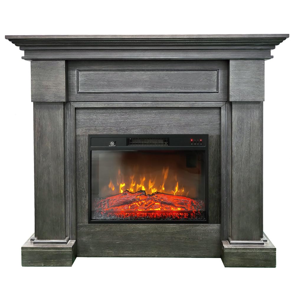 Caminetto elettrico ElectricSun MONTENEGRO Grigio, 3 colori, 127x107cm
