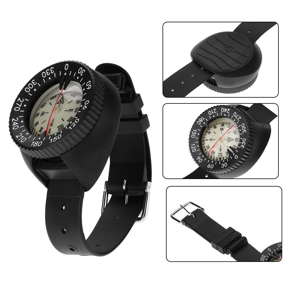 Compas de Poignet, Boussole de Plongée Mini Bracelet de Survie Compas de Plongée sous-Marine Tuba Kayak Canoë Randonnée Voyager
