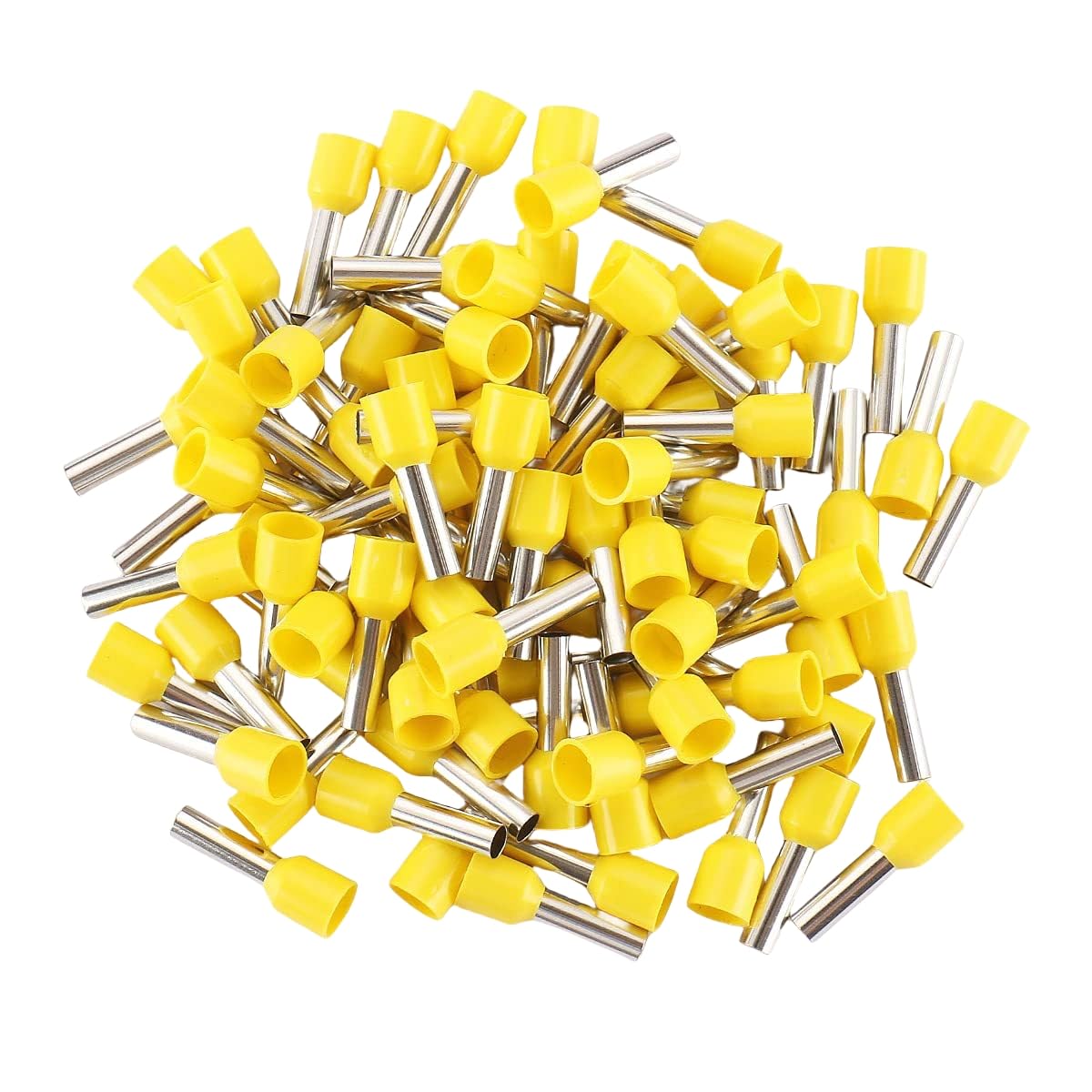 ANSIEDIO 100Pcs Wire Terminal Ferrules 2.5mm² Terminal Crimp Connectors Insulated Electrical Ferrules (Yellow)
