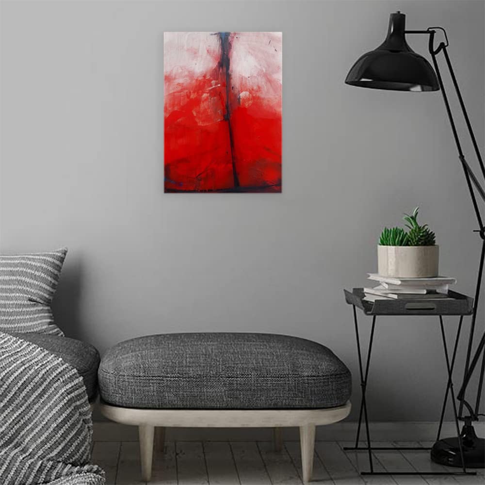VERRE ART Wood Framed Canvas - Wall Decor for Living Room, Bedroom, Office, Hotels, Drawing Room (10in X 14in) - Red Giorni Belli Tranc