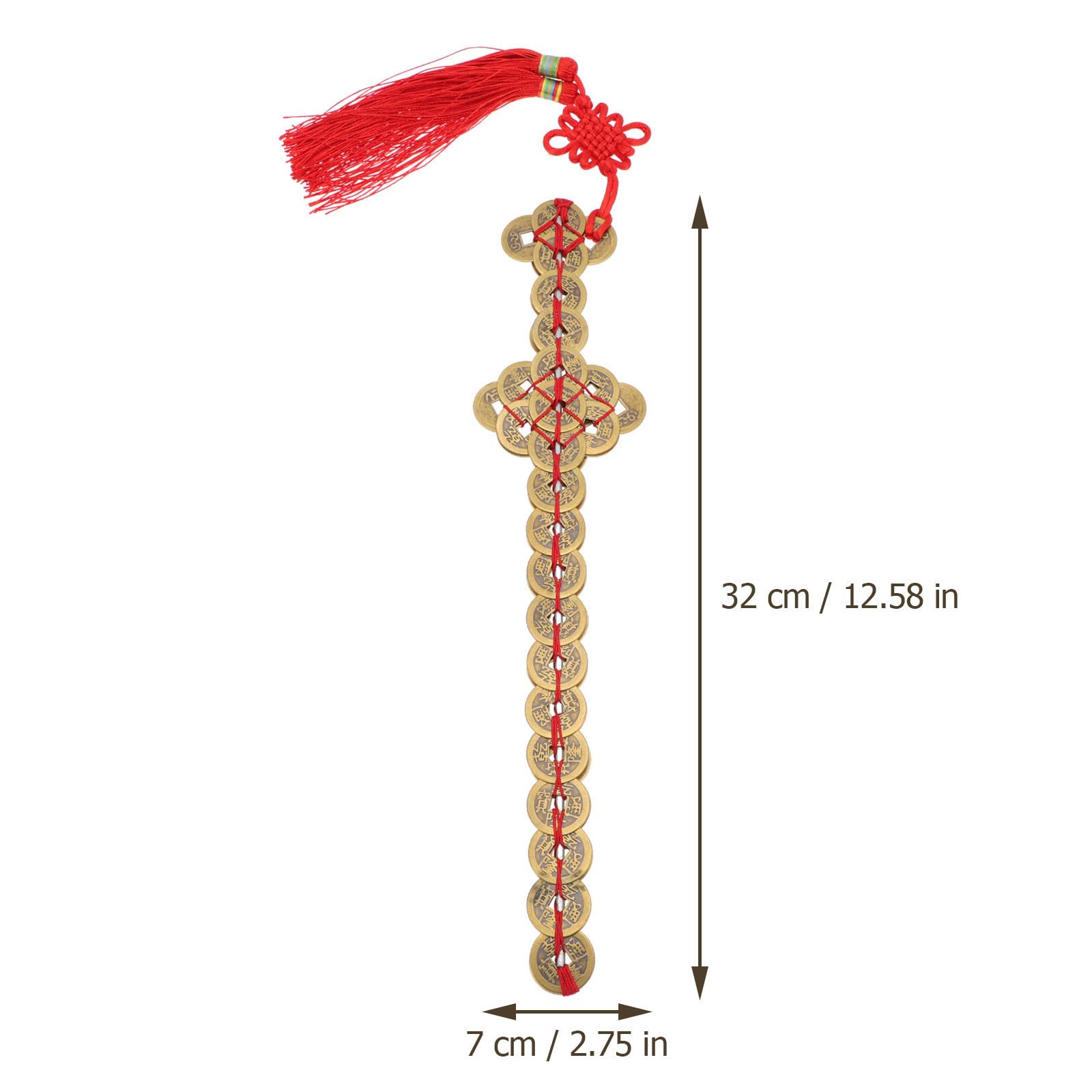 SHINEOFI Espada Decorativa de Cobre Monedas Chinas para Fengshui, Accesorio Hogar Que Atrae Buena Energía y Protege Espacios Familiares