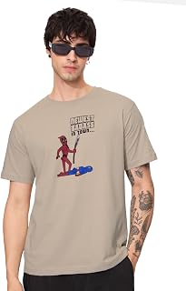 The Souled Store Official Deadpool: Newest Badass Men and Boys Short Sleeves Round Neck Brown Graphic Printed Regular Fit ... Price In India