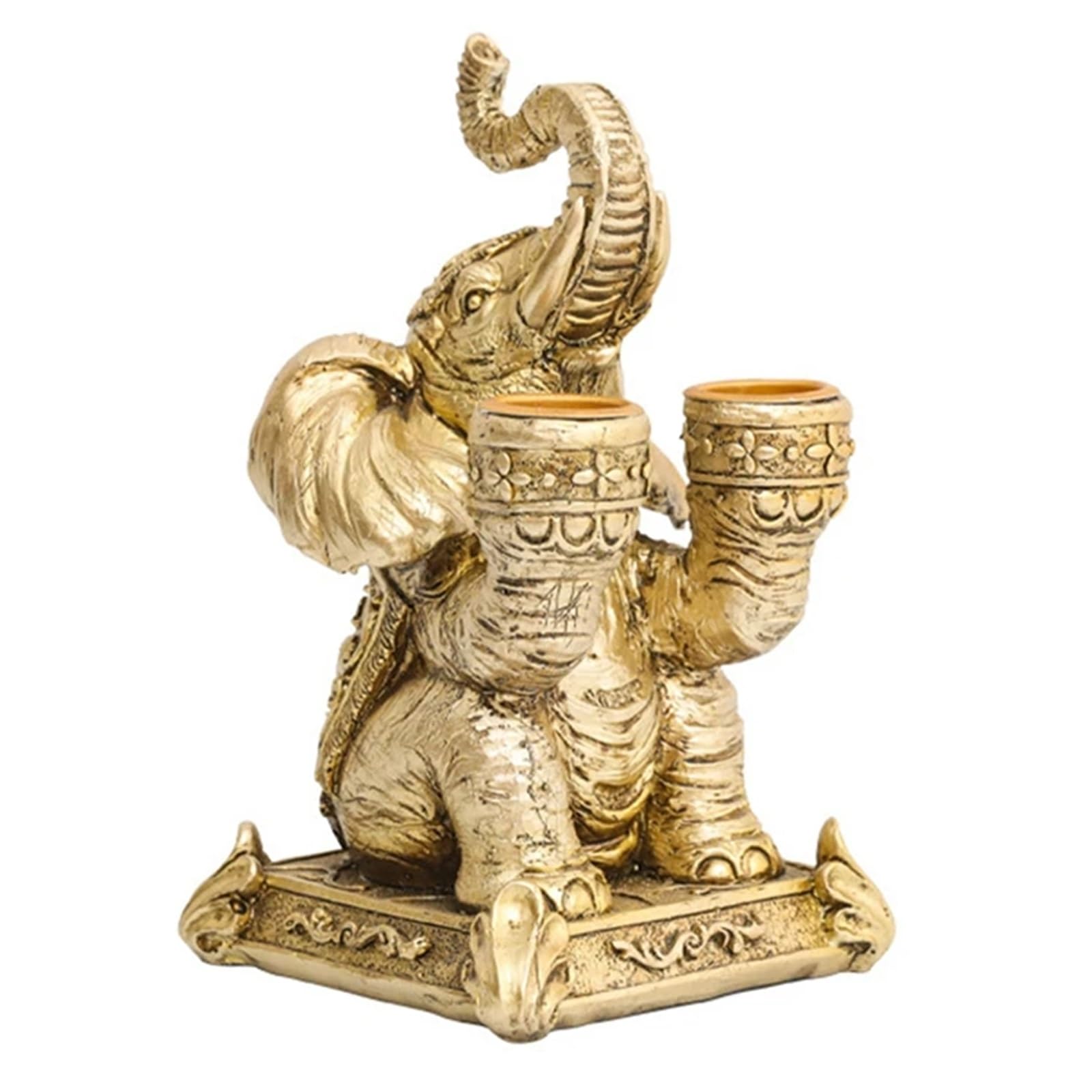 Golden Elephant Candle Holder, Animal Sculpture Candlestick for Wedding, Home Bar, Living Room & Nordic Decor