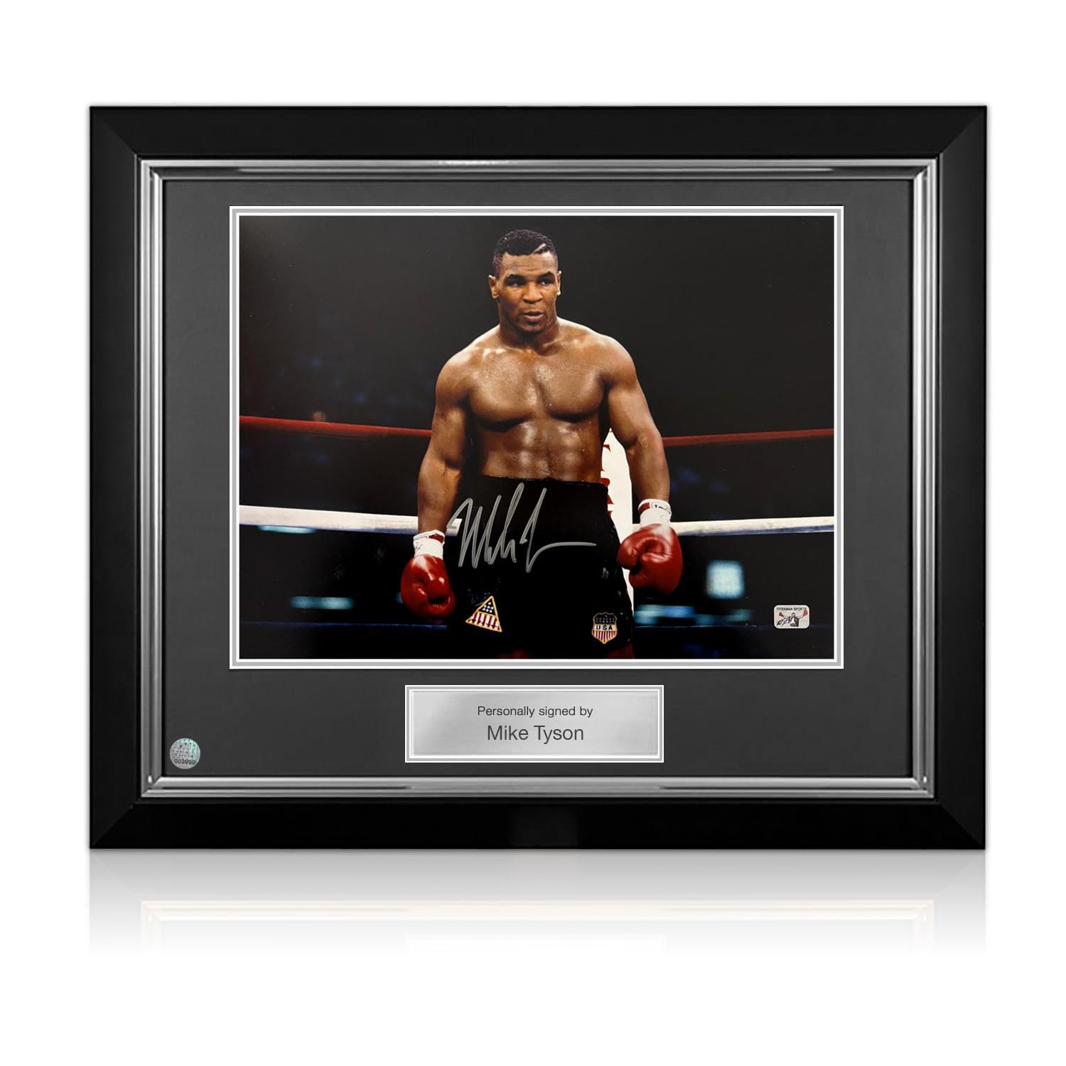Exclusive Memorabilia Mike Tyson Signed Boxing Photo: Iron Mike. Deluxe Frame