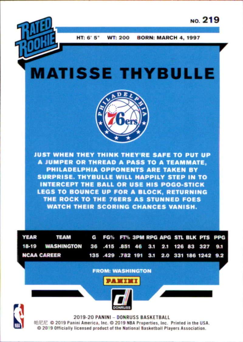 その他 Panini 2019-20 Opulence Matisse Thybulle 2019 Panini Opulence Nouveau Riche Matisse Thybulle 76ers Auto