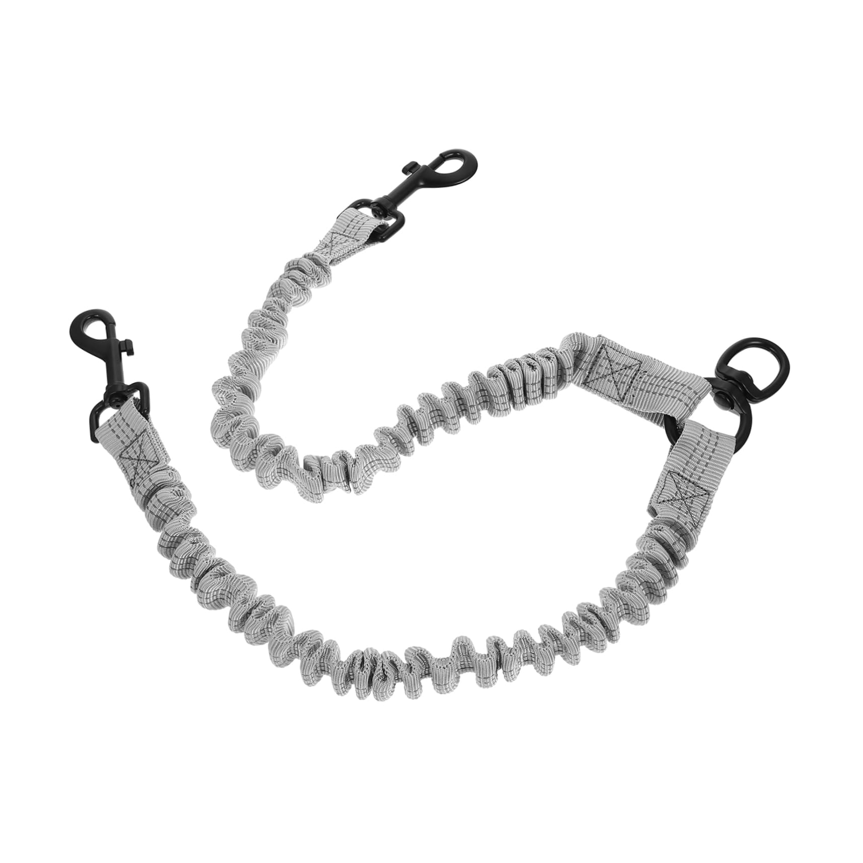 Garneck Reflective Double Headed Elastic Pet Leash for Outdoor Use Strong Puppy Leash with One Hand Control for Walking and Dogs