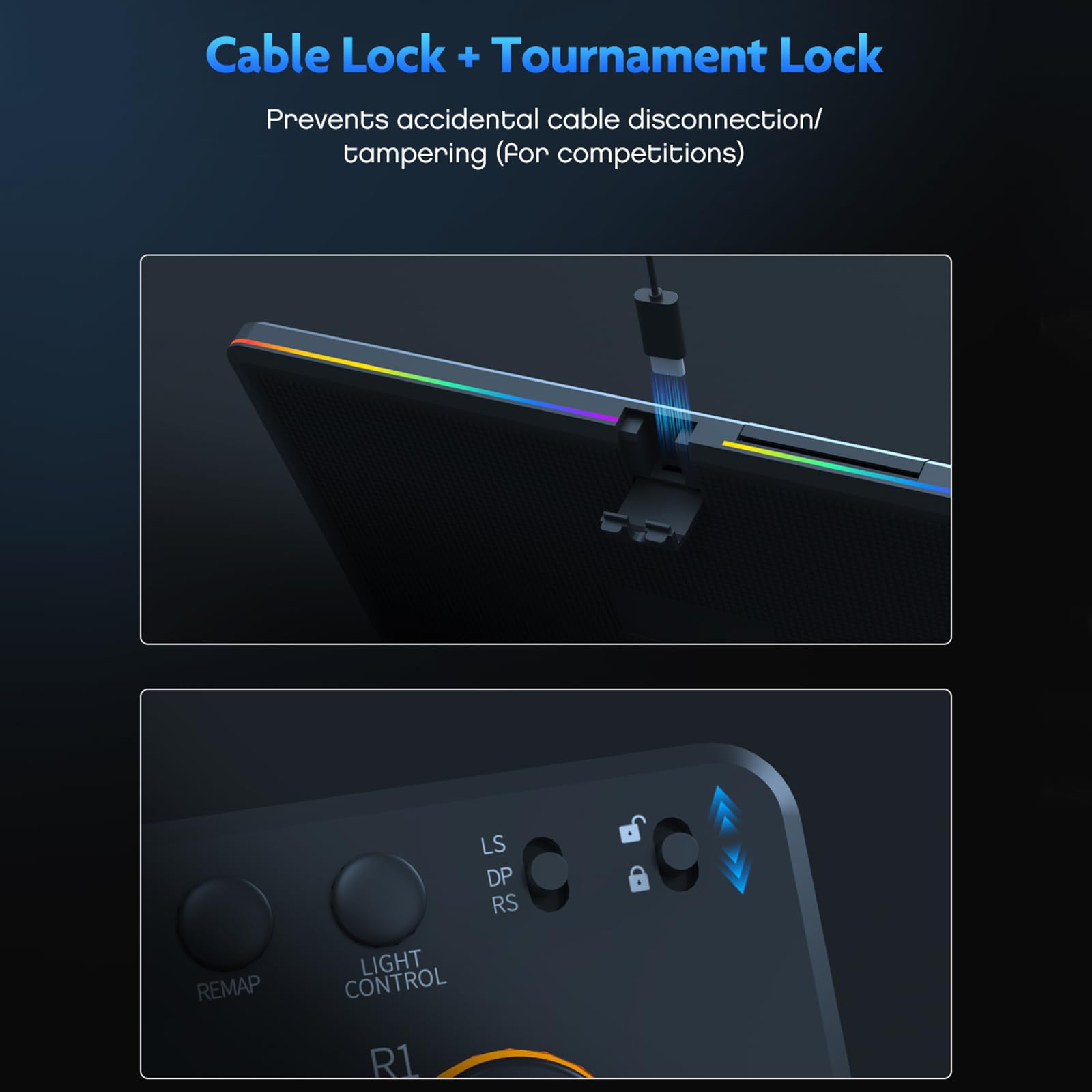 Kexpery Controller Arcade senza Leva 14 Tasti RGB per Console PC Supporta Cambiamento a Caldo per Switch PS4