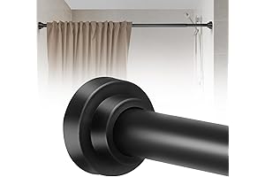 Shower Curtain Rod 31-80 Inch, Black Tension Rod No Drilling Required, Stainless...