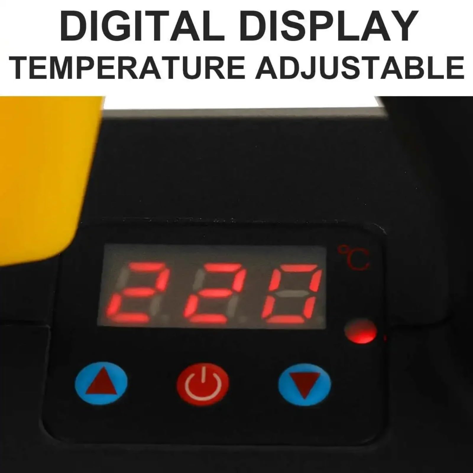 Pistola de pegamento caliente a batería de 80/100 W con pantalla for control de temperatura, herramienta de reparación de automóviles Pistola Silicona Caliente(Only Body-Red)