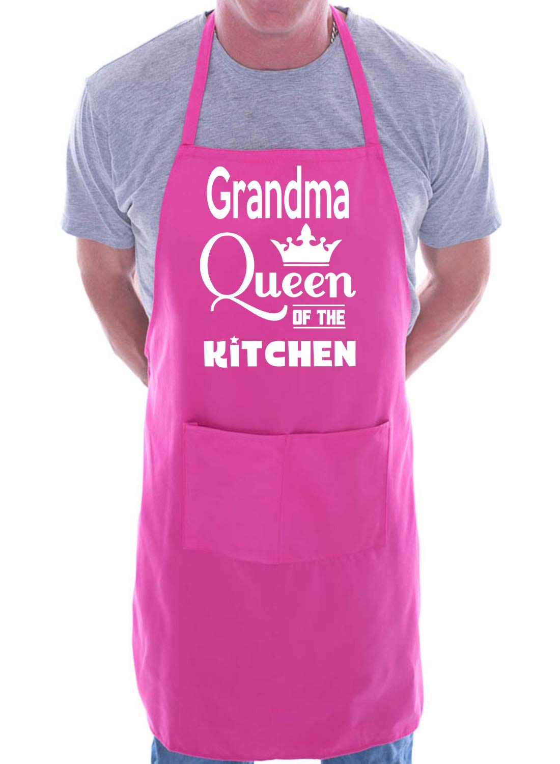 Print4U Grandma Is Queen Of The Kitchen Chef Apron Cooking Novelty Baking Gag Gift Present Ladies