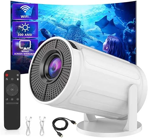 Mini proyector con WIFI, soporte 4K, proyector portátil giratorio de 180. Proyector para exteriores Full HD 1080P Proyector de película de pantalla