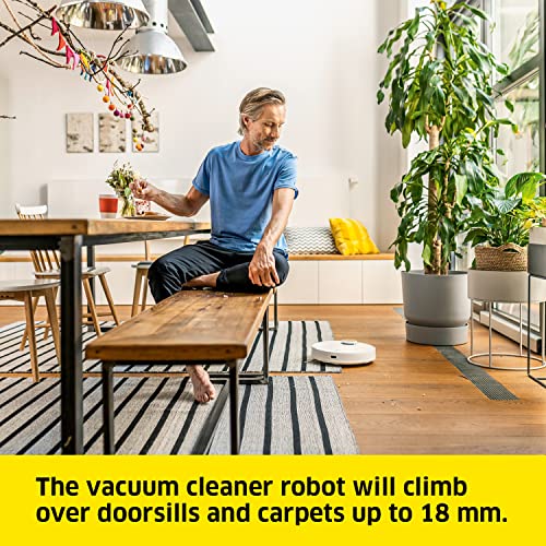 Kärcher RCV 3 Robot Vacuum Cleaner with Mop Function, Remote Control via App, LiDar Laser Navigation, Floor Mapping, Obstacle Detection, 2500pa, 120 min run-time, for Low-Pile Carpets and Hard Floors - Image 7