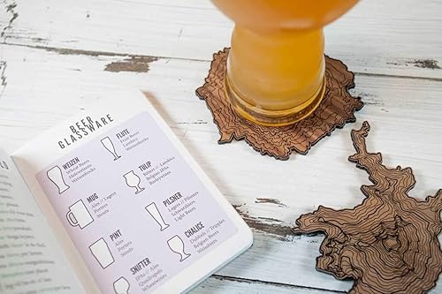 Miniatura 6 de Pacific Northwest Wooden Coasters | Mt. Rainier, Mt. Hood, Mt. Baker, Mt. Bachelor and Mt. St. Helens | Coasters Made Using Real Walnut Wood in the