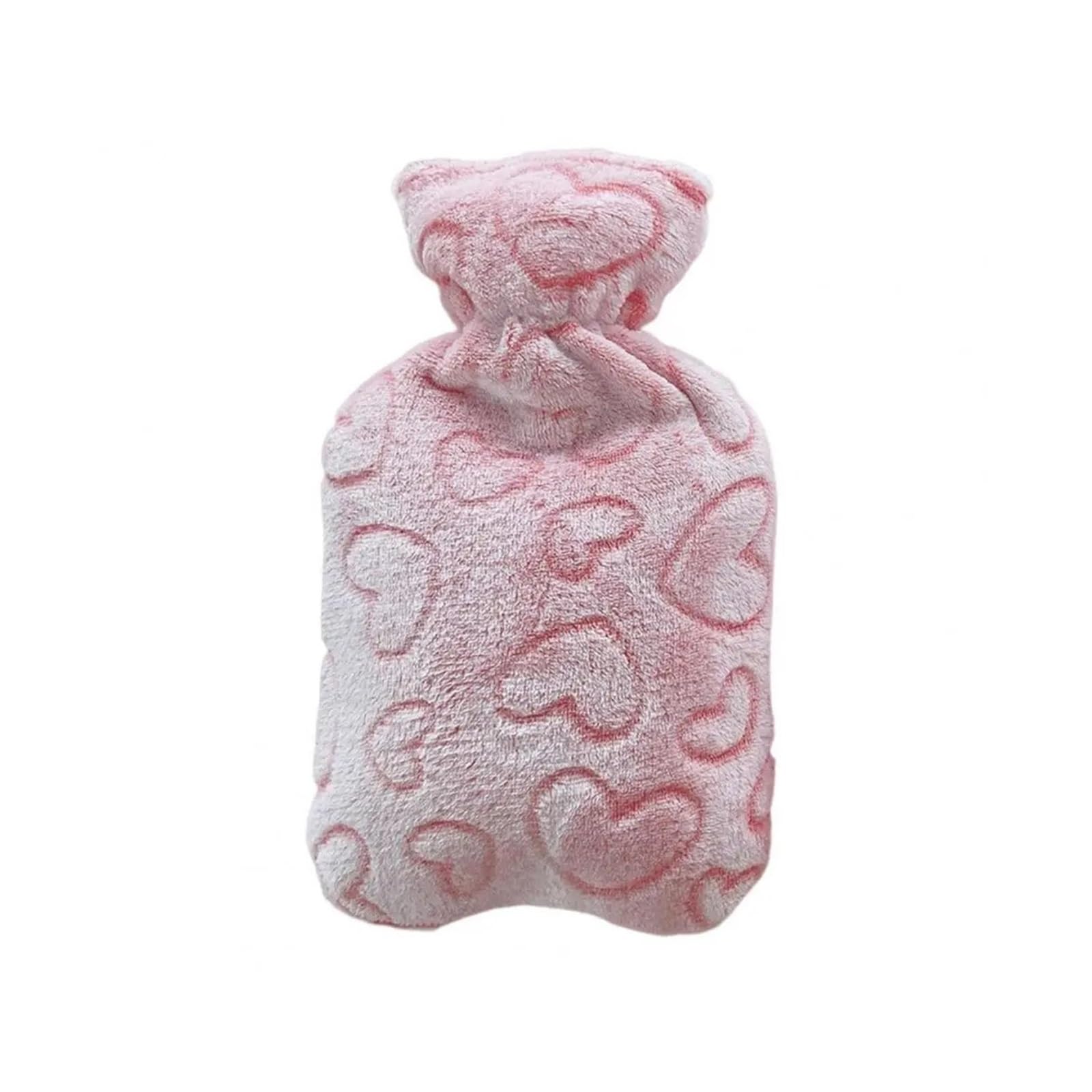 Wärmflasche, 1000ml Warmwasserbeutel Gestrickter Bezug Verdickter Wassereinspritzgummi(Roze)