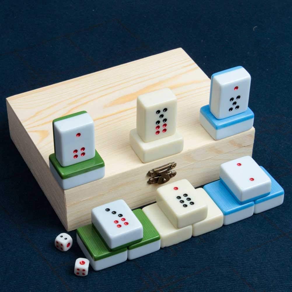 FAXIOAWA Zestaw Pai Gow Pai Gow Poker Pai Gow zestaw płytek, zestaw Pai Gow, China Pai Gow Casino Game Party, Pai Gow duże karty do ręcznego tarcia dla dorosłych, 32 arkusze