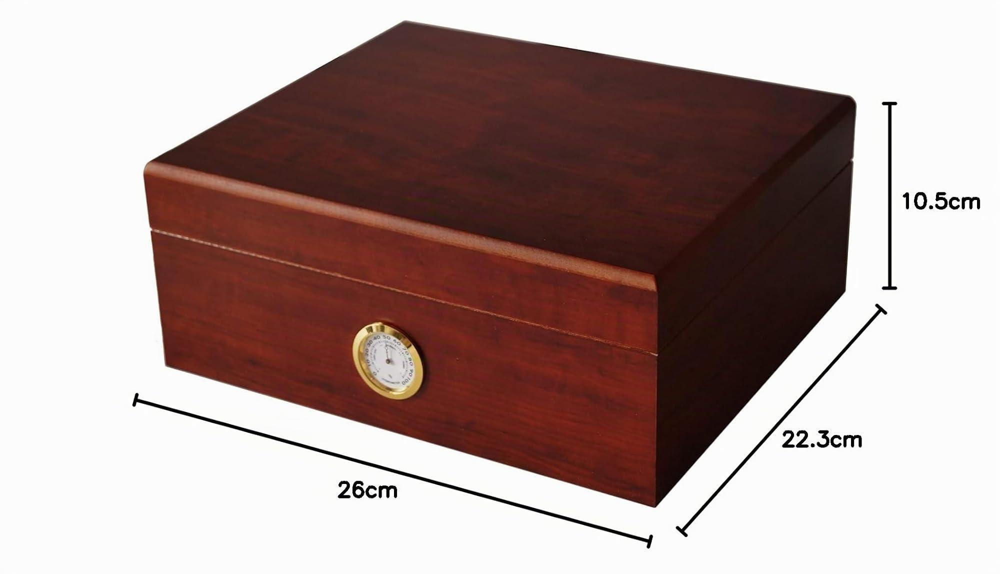 GERMANUS Humidor cave à cigares Classicus II avec hygromètre et Humidifier et Manuel GERMANUS Brune