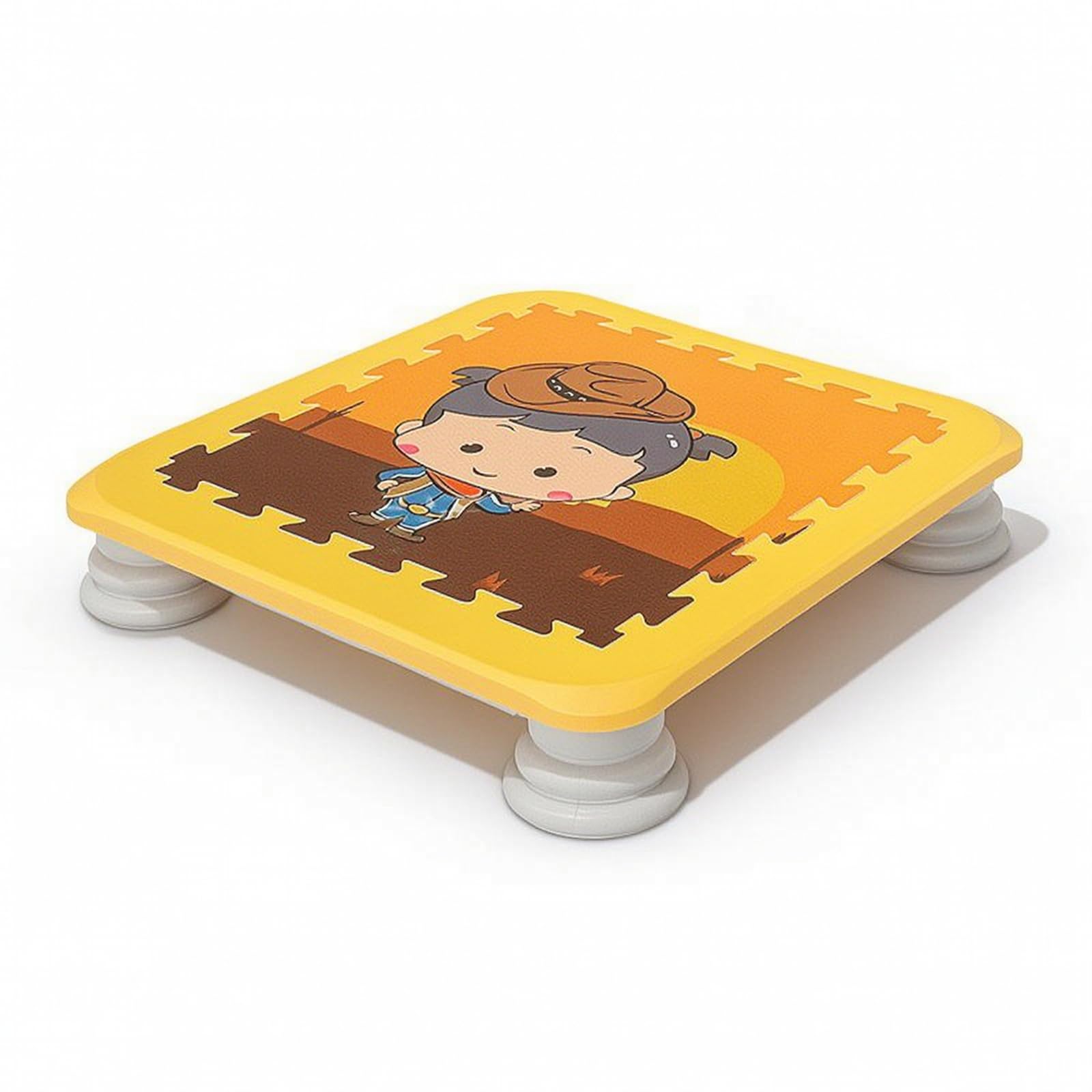 rockible Trampolino per Bambini Mini Tappeto Elastico da Casa Quadrato con Base Bassa Piedini Arrotondati Anti Ribaltamento