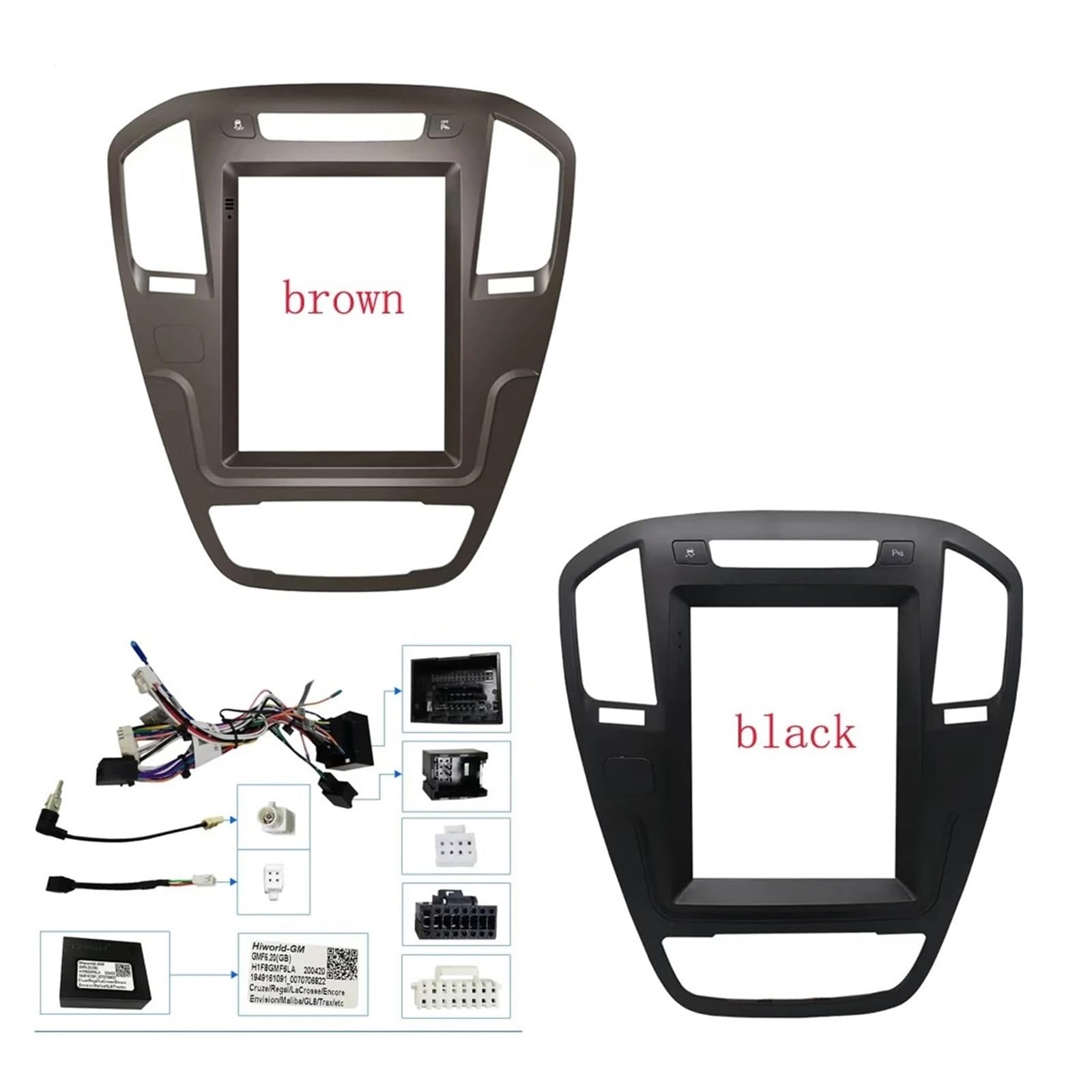 Cadre de Radio Façade Autoradio pour Buick pour Regal 2008-2013 2008-2013 9.7 Pouces Voiture Android MP5 GPS Lecteur Panneau Cadre 2 Din Kit Montage Autoradio(Brown-canbus)