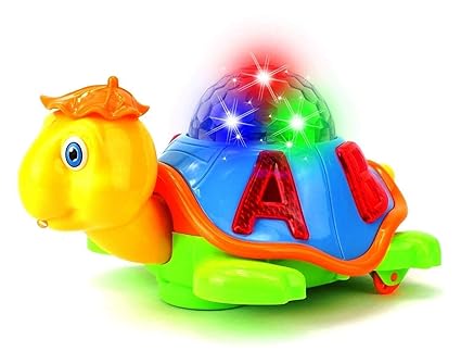 RGB Flashing Lights and Musical Turtle/Tortoise Bump for Kids, Boys,Girls and Children's (Multicolour)