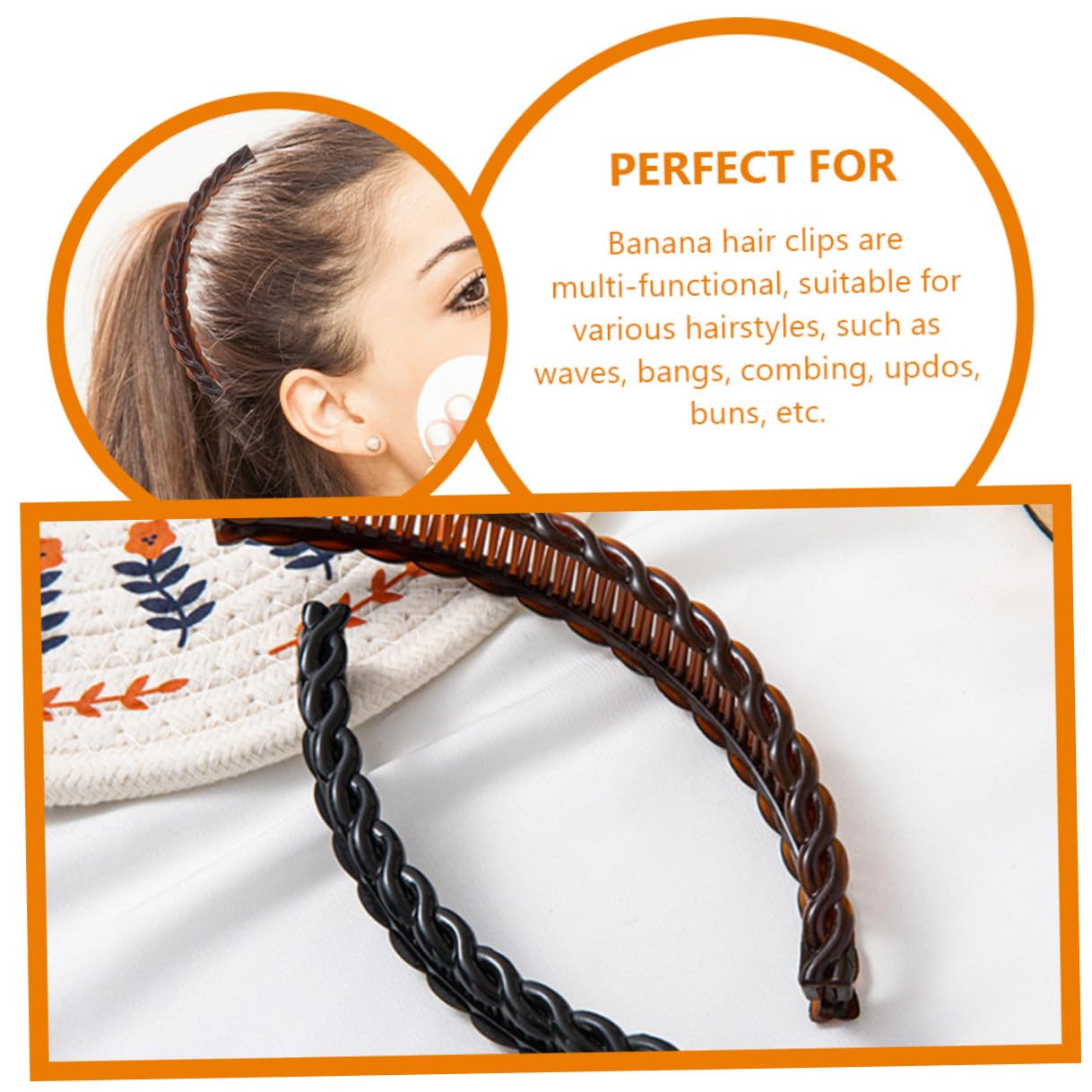 Alipis 12 Stück Teiliges Bananen haarspangen aus Robustem Kunststoff Vielseitige Haarkämme für Damen Vintage Haar accessoires in Weiß Schwarz und Kaffee Geeignet für Welliges und Dickes