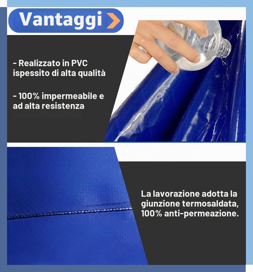 Serbatoio d'acqua pieghevole - 6000L/5000L/1000L/500L/100L, serbatoio d'acqua in PVC for camion, roulotte e uso in giardino(265L/70Gal/1x0.7x0.38 m)