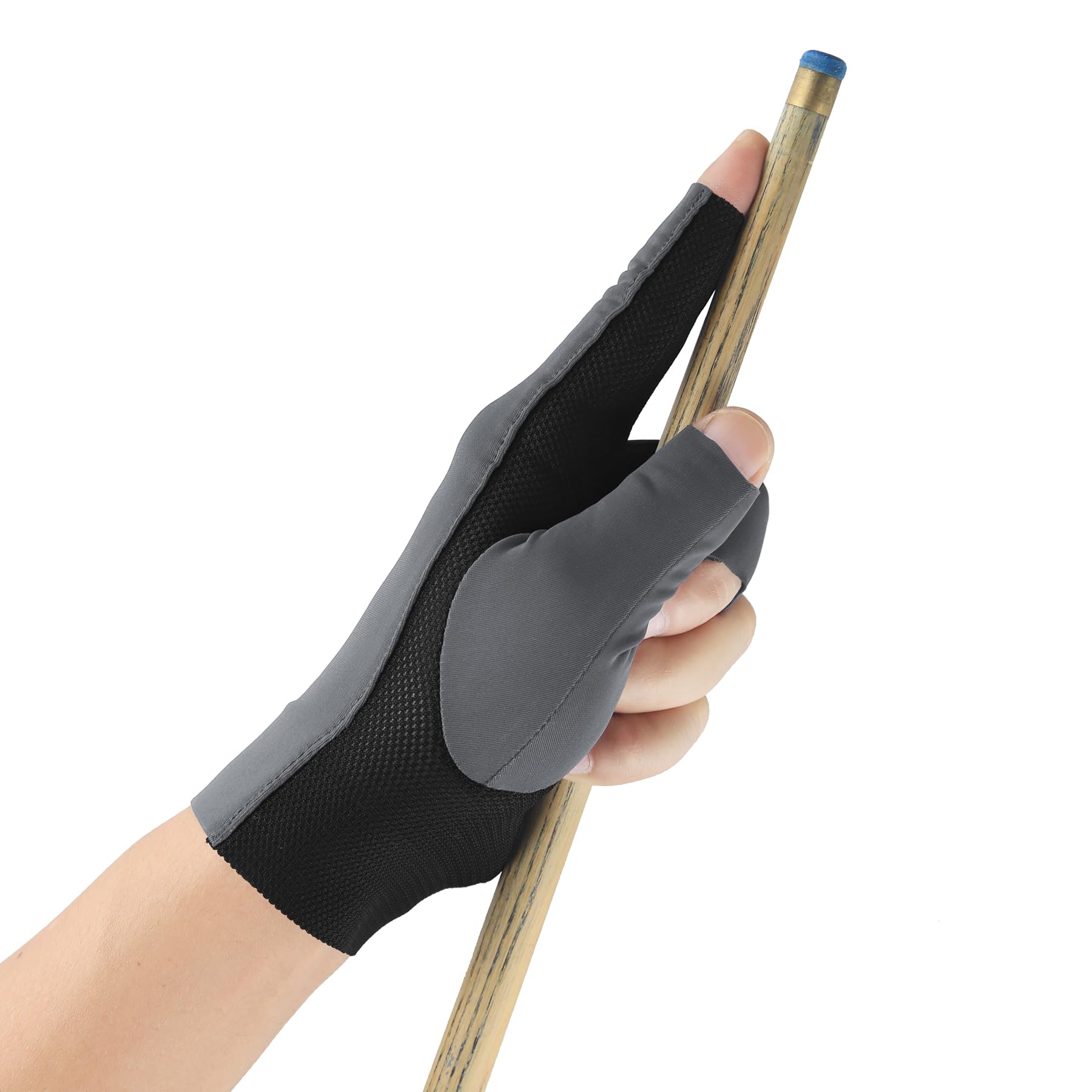 Roaming Breathable Billiard Gloves for Men Left Hand Elastic Pool Gloves for Shooters Snooker Carom Cue Sport (Gray-Left Hand - Image 3
