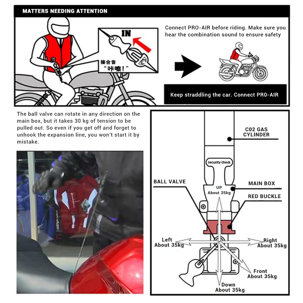 Chaleco De Seguridad Chaleco reflectante Motocicleta Bolsa de aire Air-Bag Chaleco Airbag Moto Reflective Seguridad Chaleco Profesional Bolsa de aire avanzada Ropa reflectante Chaleco Reflectante(Blac