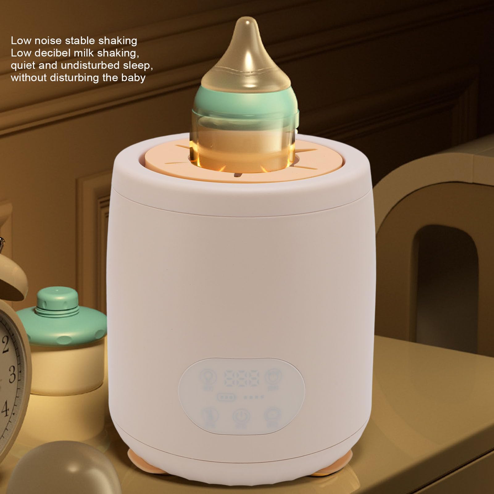 Babyflaschen-Shaker, 3 Mischmodi, 4 Geschwindigkeiten, einstellbar, elektrischer automatischer Babymilchflaschen-Shaker mit 5 Timern, Babyflaschen-Shaker mit Nachtlicht