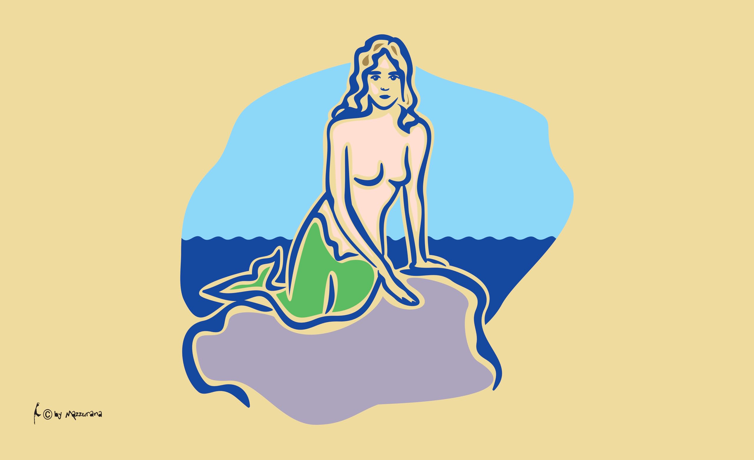 Drapeau sirène 60x40 cm pour décorer une chambre d'enfant féerique