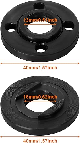 Miniatura 3 de 12 tuercas de brida para amoladora angular de 5/8 pulgadas a 11, apto para todos los 4-1/2 pulgadas con 2 llaves, repuesto de brida de amoladora