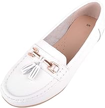 ABSOLUTE FOOTWEAR Womens Slip On Casual Leather Loafer Deck Boat Shoes Sandals