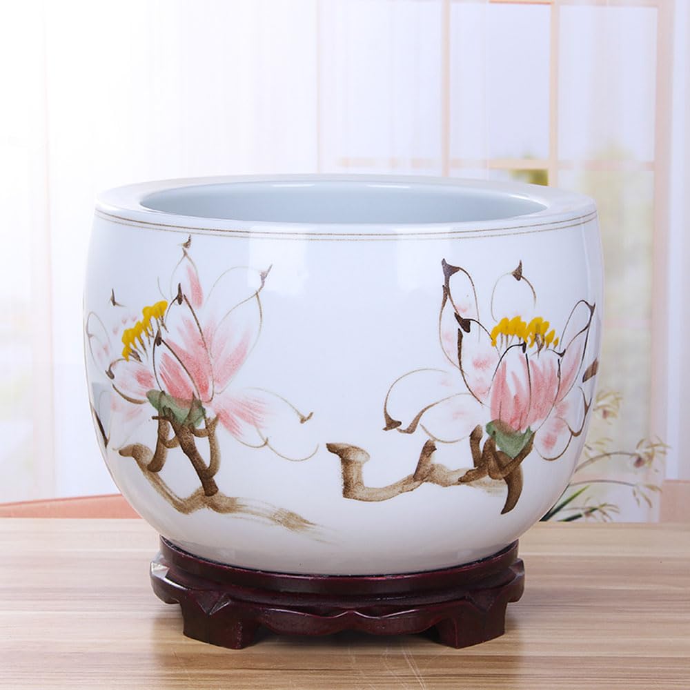 DFGHNBVC Chinoiserie Daffodil Pot Ceramics Chinese Vase Ceramic Plant Pots Nonporous Succulent Planter Pot Ceramic Water Lily Bowl Blue And White Porcelain Flower Pots Succulent Pot Plante,A