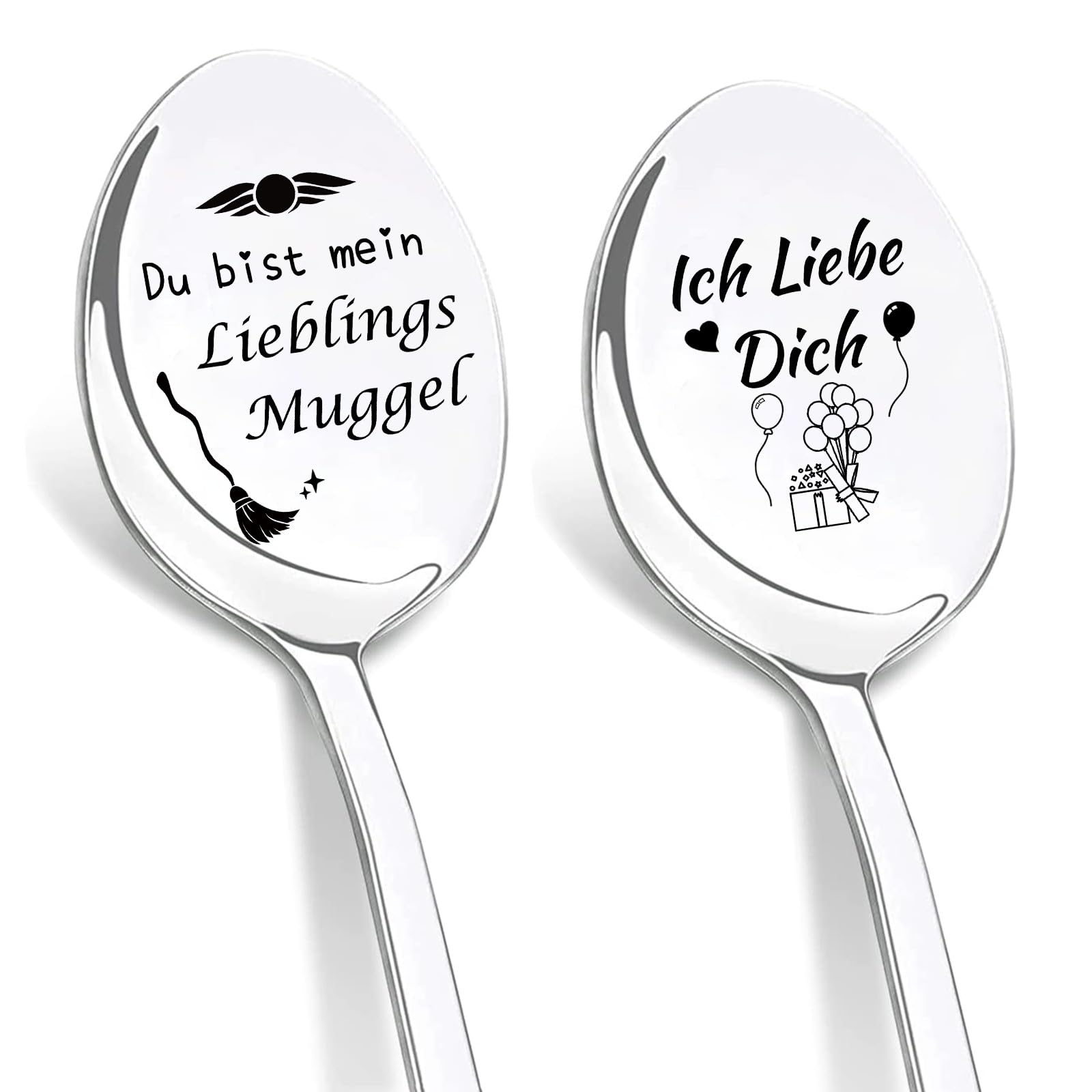 DIKARIYA Harry Geschenke für Frauen, Kaffeelöffel mit Gravur, Du bist mein Lieblings Muggel, Geburtstagsgeschenk für Frauen, Lustige Potter Geschenke, Ich Liebe Dich Geschenke für Männer Freundin Mann
