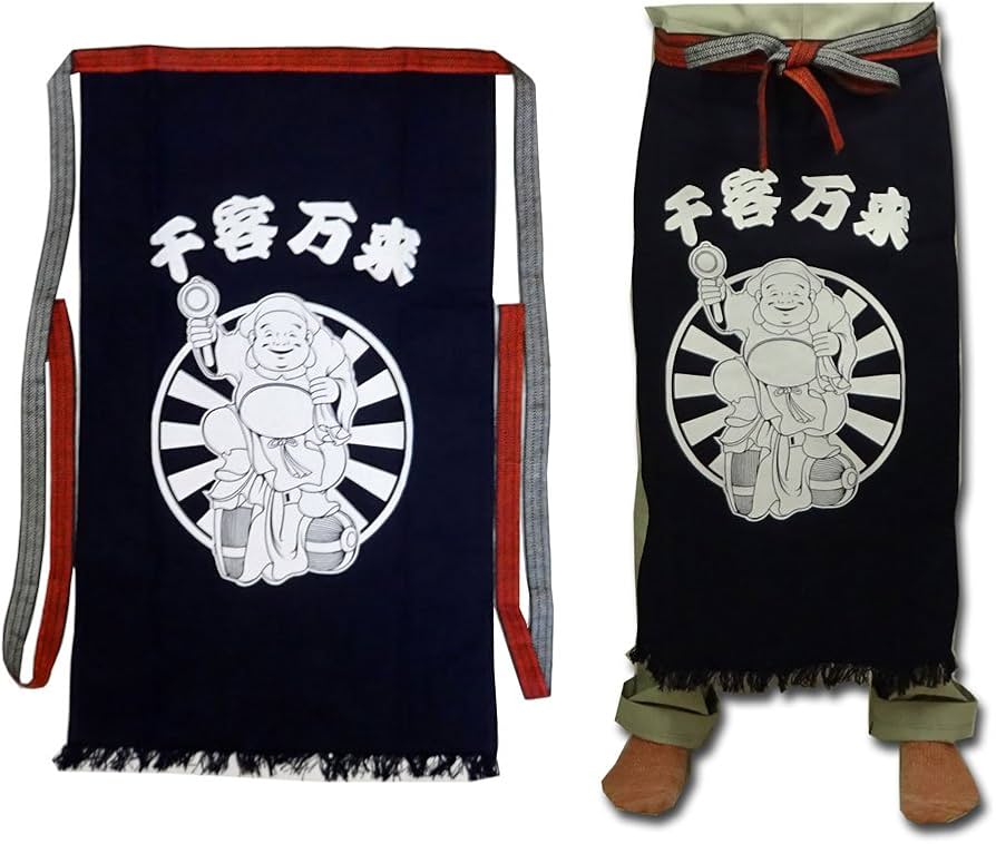 Amazon｜帆前掛け 大黒天 千客万来 八百屋前掛け 酒屋前掛け 紺色