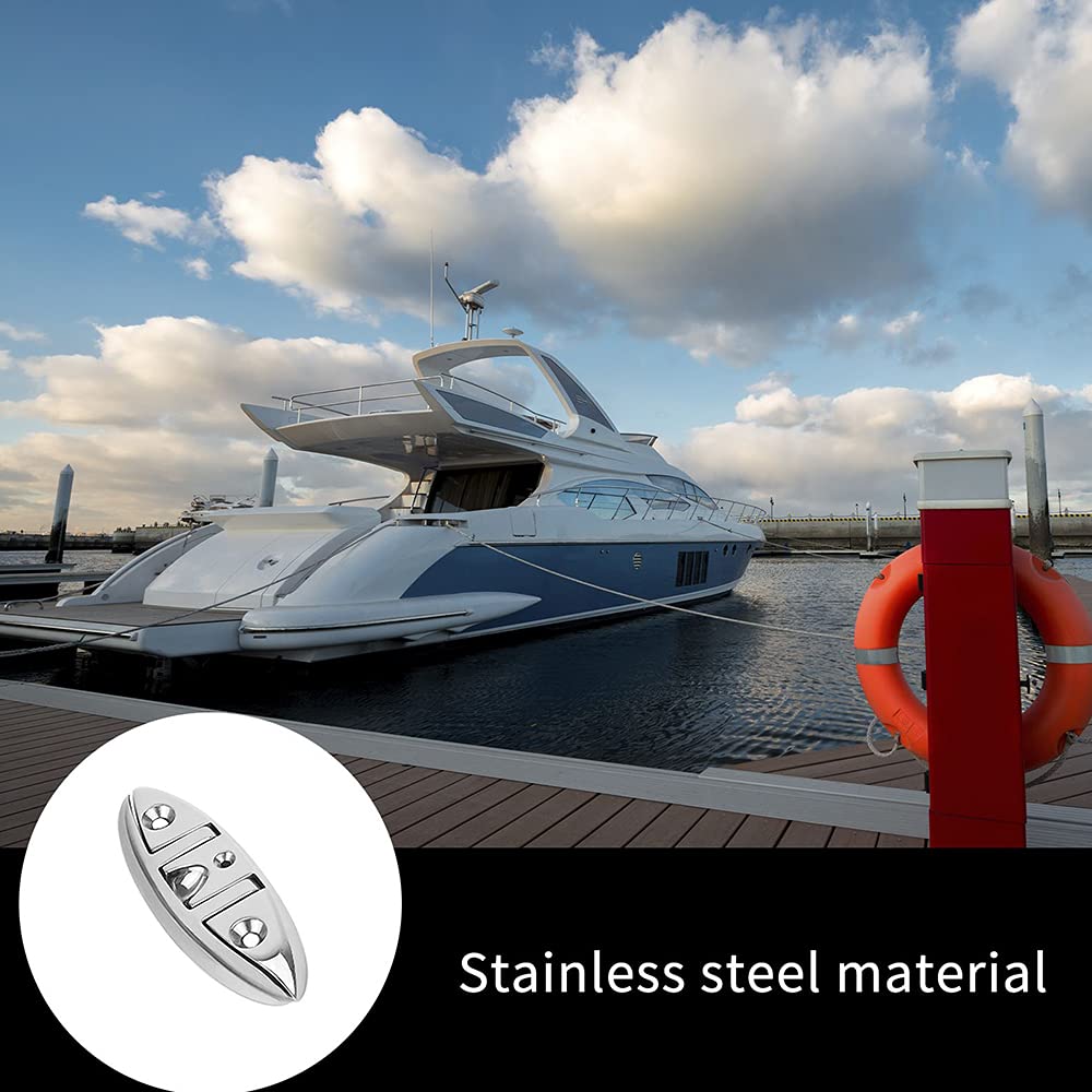 152mm Cornamusa Marina, Cornamusa Plegable de Acero Inoxidable, Cornamusa de Muelle abatible con Sujetadores