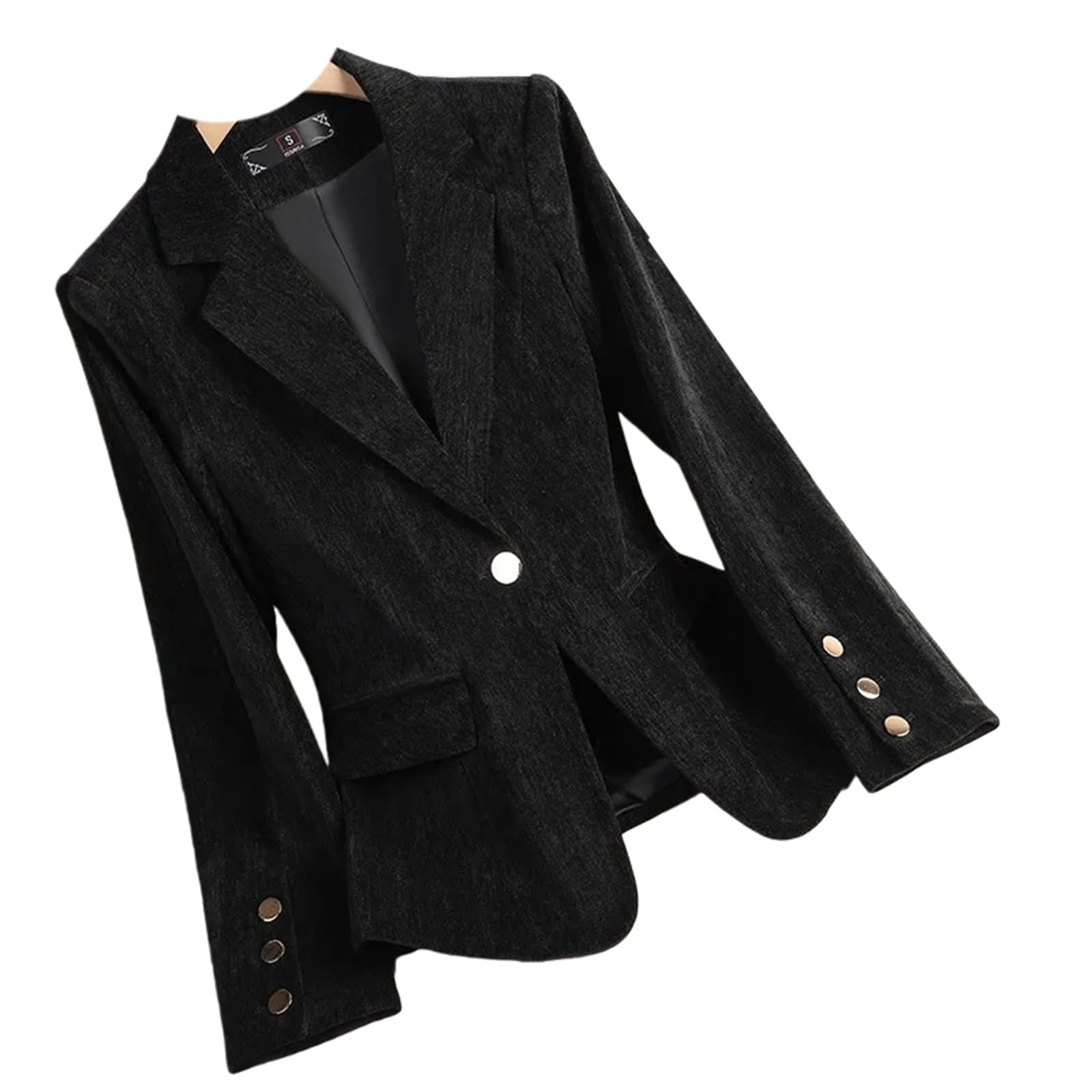 Women Autumn Winter Velvet Blazer Casual Office Business Work Suits Jacket Coat Outerwear