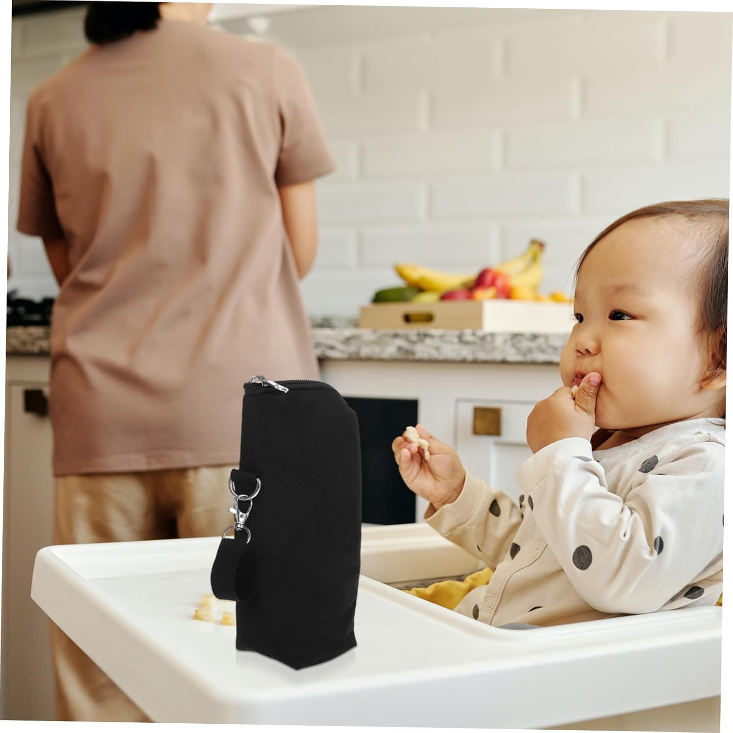 Infant Bottle Cover: Drink Covers Carrier Portable Baby Bottle Bag Insulated Milk Bag Keep Warm Carrying Sleeve Pouch For Newborn Black