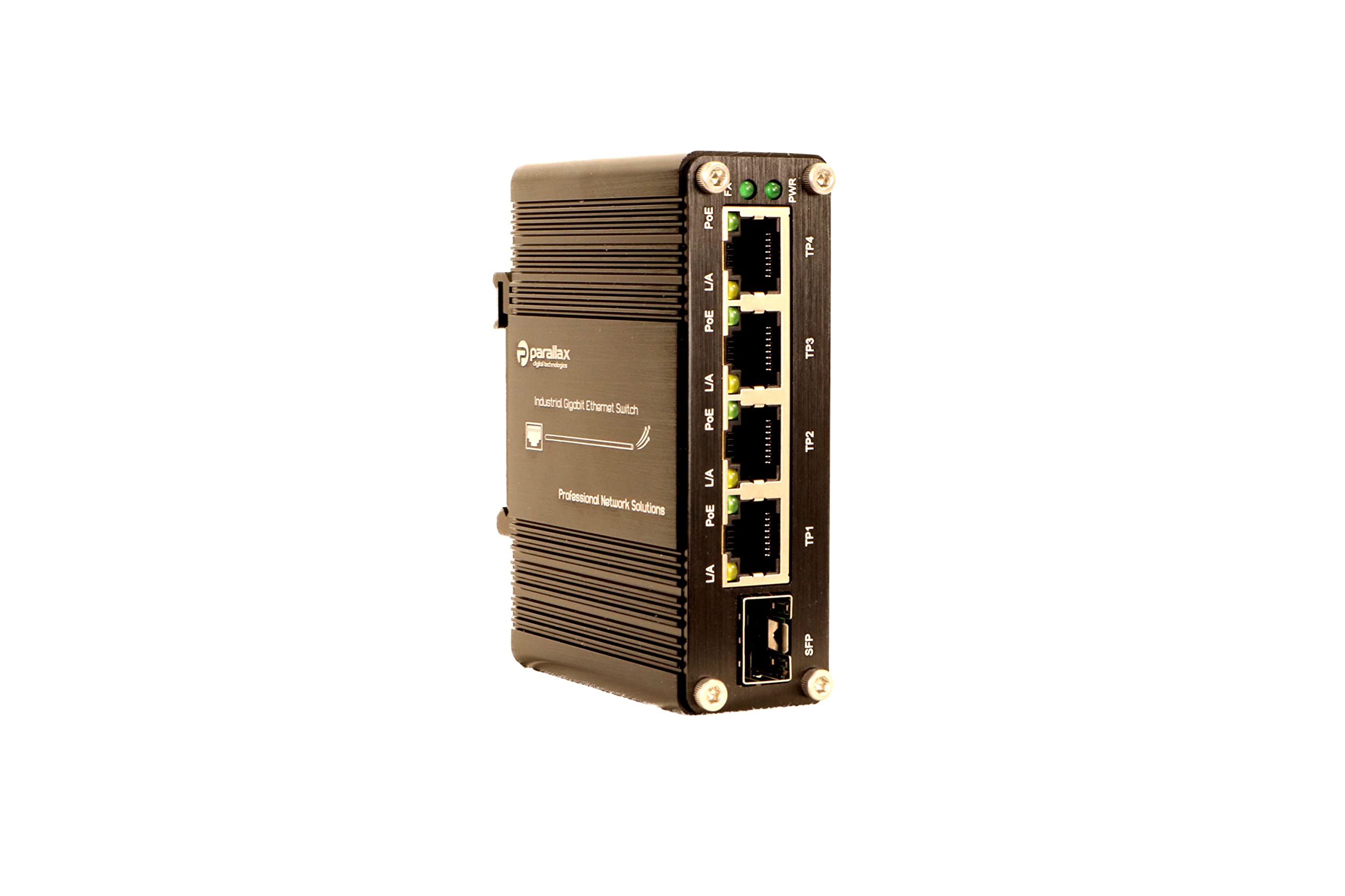 PDT-NSU-7104-MP-SF-I - 4 porte 10/100/1000 BASE-T Max PoE + 1 porta 10/100/1000 BASE-X SFP Unmanag...