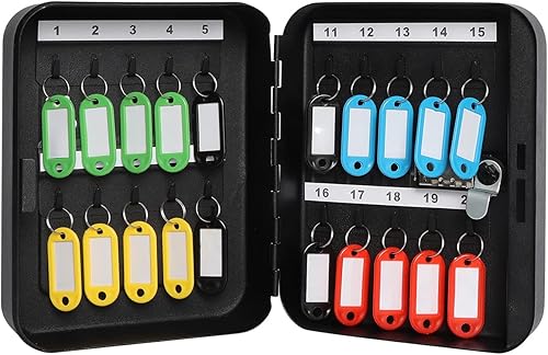 Miniatura 2 de Caja de llaves de metal de seguridad con 20 ganchos, gabinete de bloqueo de combinación de montaje en pared ajustable mediano