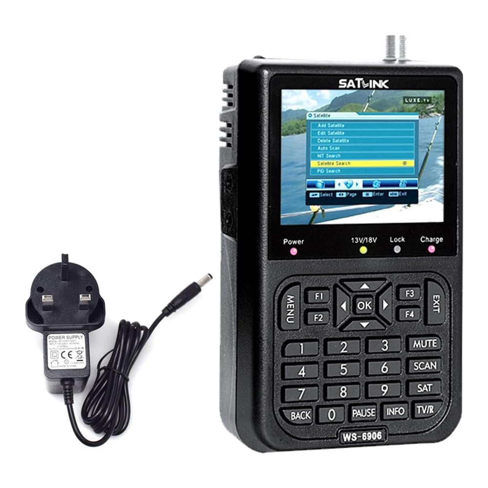POFET miernik sygnału satelitarnego Sat Finder, urządzenie do pomiaru sygnału satelitarnego, z 3.5-calowym wyświetlaczem LCD, cyfrowy miernik sygnału satelitarnego