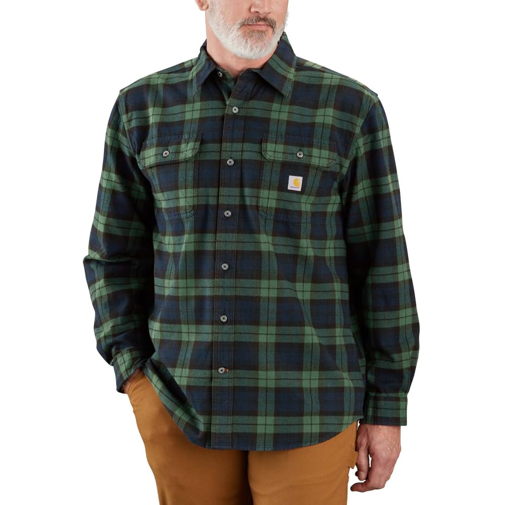 Carhartt Men's Loose Fit Heavyweight Flannel Long-Sleeve Plaid Shirt